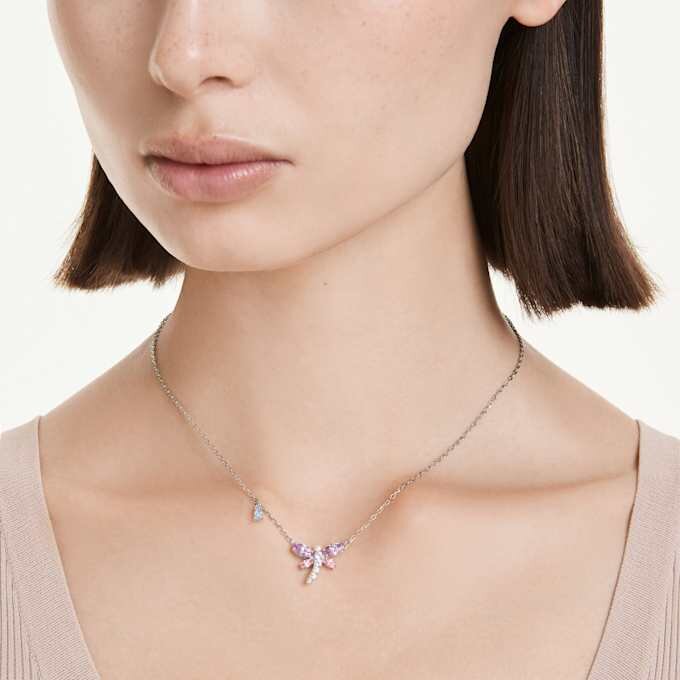 Ariana Grande X Swarovski hanger met gemengde slijpvormen, libelle, veelkleurig, gerhodineerd Ariana Grande X Swarovski hanger met gemengde slijpvormen, libelle, veelkleurig, gerhodineerd
