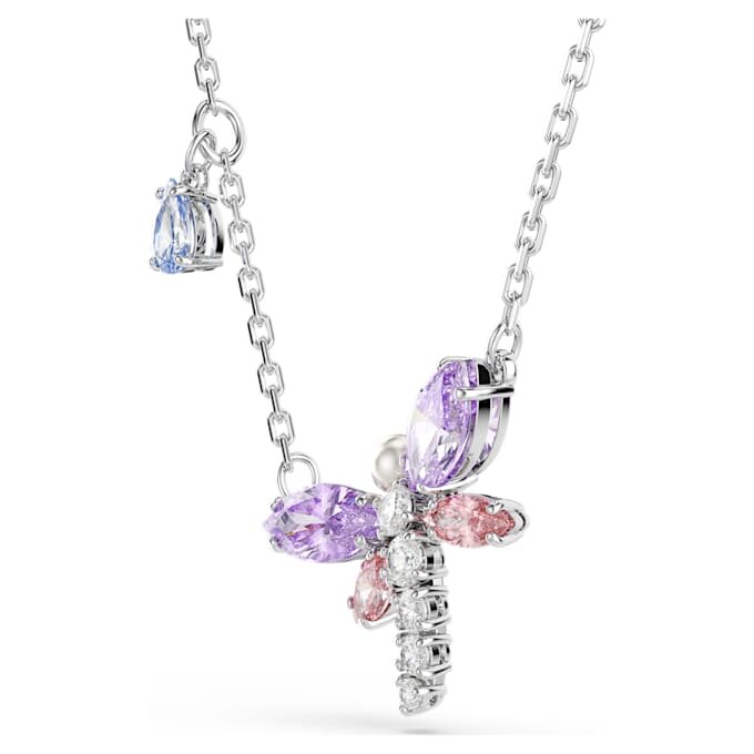 Ariana Grande X Swarovski hanger met gemengde slijpvormen, libelle, veelkleurig, gerhodineerd Ariana Grande X Swarovski hanger met gemengde slijpvormen, libelle, veelkleurig, gerhodineerd