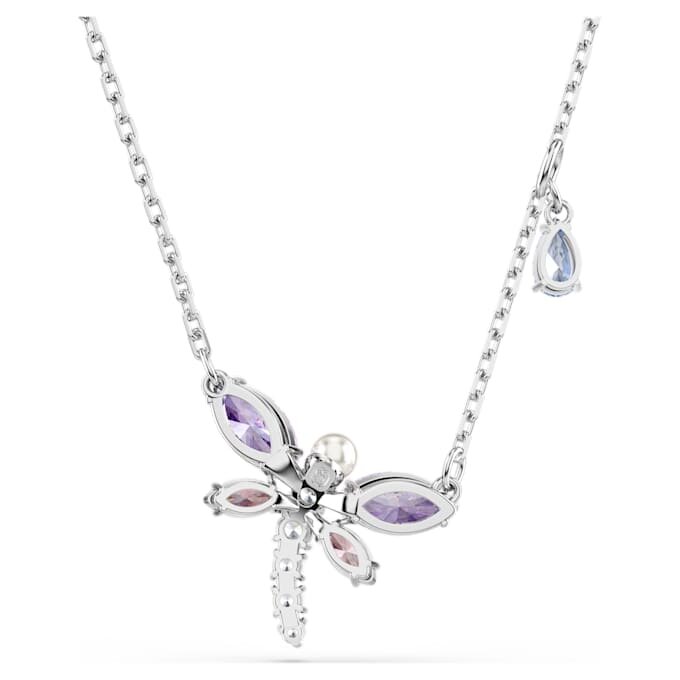 Ariana Grande X Swarovski hanger met gemengde slijpvormen, libelle, veelkleurig, gerhodineerd Ariana Grande X Swarovski hanger met gemengde slijpvormen, libelle, veelkleurig, gerhodineerd