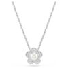 Ariana Grande X Swarovski hanger met kristallen parel, ronde slijpvorm, bloem, wit, gerhodineerd