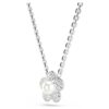 Ariana Grande X Swarovski hanger met kristallen parel, ronde slijpvorm, bloem, wit, gerhodineerd