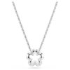 Ariana Grande X Swarovski hanger met kristallen parel, ronde slijpvorm, bloem, wit, gerhodineerd