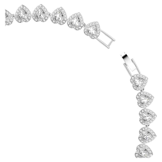 Ariana Grande X Swarovski ketting met gemengde slijpvormen, hart, wit, gerhodineerd Ariana Grande X Swarovski ketting met gemengde slijpvormen, hart, wit, gerhodineerd
