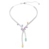 Ariana Grande X Swarovski-ketting met gemengde slijpvormen, libelle, veelkleurig, gerhodineerd Ariana Grande X Swarovski-ketting met gemengde slijpvormen, libelle, veelkleurig, gerhodineerd