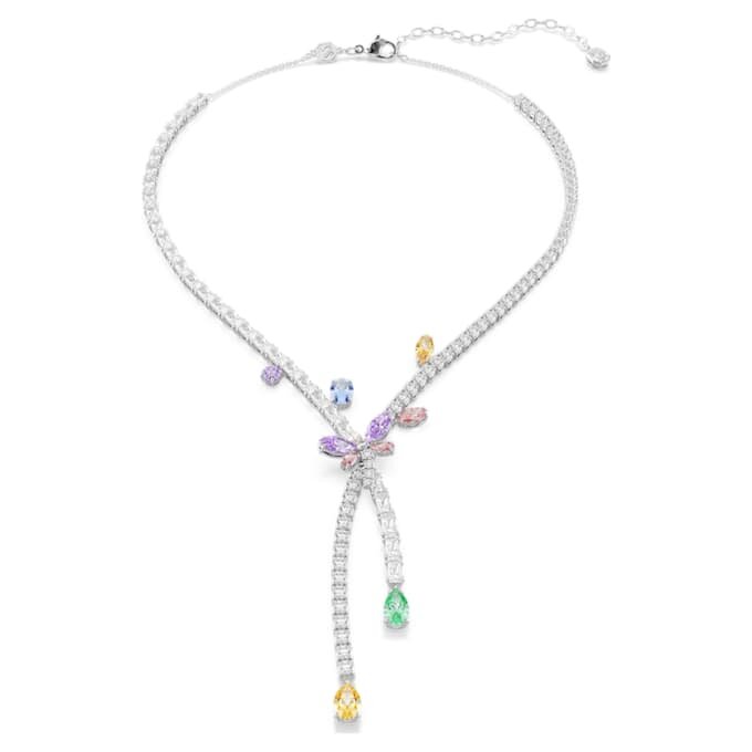 Ariana Grande X Swarovski-ketting met gemengde slijpvormen, libelle, veelkleurig, gerhodineerd Ariana Grande X Swarovski-ketting met gemengde slijpvormen, libelle, veelkleurig, gerhodineerd