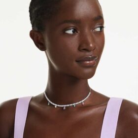 Ariana Grande X Swarovski-ketting met gemengde slijpvormen, veelkleurig, gerhodineerd Ariana Grande X Swarovski-ketting met gemengde slijpvormen, veelkleurig, gerhodineerd