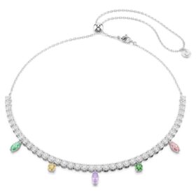 Ariana Grande X Swarovski-ketting met gemengde slijpvormen, veelkleurig, gerhodineerd Ariana Grande X Swarovski-ketting met gemengde slijpvormen, veelkleurig, gerhodineerd