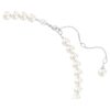 Ariana Grande X Swarovski ketting met kristallen parel, hartvormige slijpvorm, hart, wit, gerhodineerd