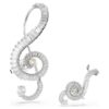 Ariana Grande X Swarovski oorbellen, asymmetrisch ontwerp, kristallen parel, baguette-slijpsel, wit, gerhodineerd Ariana Grande X Swarovski oorbellen, asymmetrisch ontwerp, kristallen parel, baguette-slijpsel, wit, gerhodineerd