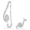 Ariana Grande X Swarovski oorbellen, asymmetrisch ontwerp, kristallen parel, baguette-slijpsel, wit, gerhodineerd Ariana Grande X Swarovski oorbellen, asymmetrisch ontwerp, kristallen parel, baguette-slijpsel, wit, gerhodineerd