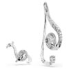 Ariana Grande X Swarovski oorbellen, asymmetrisch ontwerp, kristallen parel, baguette-slijpsel, wit, gerhodineerd Ariana Grande X Swarovski oorbellen, asymmetrisch ontwerp, kristallen parel, baguette-slijpsel, wit, gerhodineerd