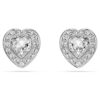 Ariana Grande X Swarovski oorbellen met gemengde slijpvormen, hart, wit, gerhodineerd Ariana Grande X Swarovski oorbellen met gemengde slijpvormen, hart, wit, gerhodineerd