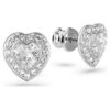 Ariana Grande X Swarovski oorbellen met gemengde slijpvormen, hart, wit, gerhodineerd Ariana Grande X Swarovski oorbellen met gemengde slijpvormen, hart, wit, gerhodineerd