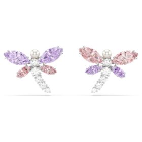 Ariana Grande X Swarovski oorbellen met gemengde slijpvormen, libelle, veelkleurig, gerhodineerd