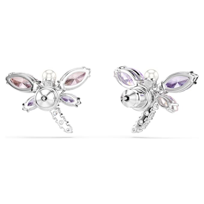 Ariana Grande X Swarovski oorbellen met gemengde slijpvormen, libelle, veelkleurig, gerhodineerd Ariana Grande X Swarovski oorbellen met gemengde slijpvormen, libelle, veelkleurig, gerhodineerd