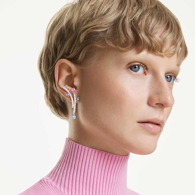 Ariana Grande X Swarovski oorbellen met gemengde slijpvormen, veelkleurig, gerhodineerd Ariana Grande X Swarovski oorbellen met gemengde slijpvormen, veelkleurig, gerhodineerd