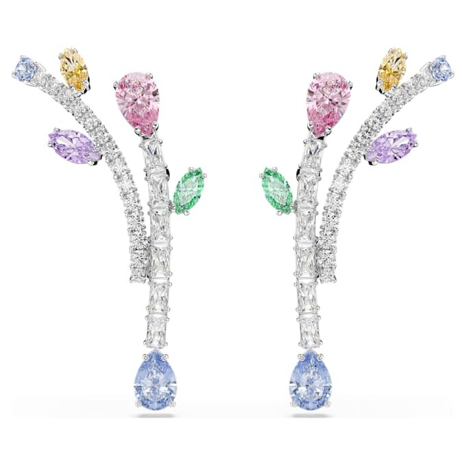 Ariana Grande X Swarovski oorbellen met gemengde slijpvormen, veelkleurig, gerhodineerd Ariana Grande X Swarovski oorbellen met gemengde slijpvormen, veelkleurig, gerhodineerd