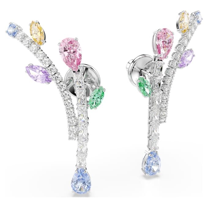 Ariana Grande X Swarovski oorbellen met gemengde slijpvormen, veelkleurig, gerhodineerd Ariana Grande X Swarovski oorbellen met gemengde slijpvormen, veelkleurig, gerhodineerd
