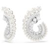 Ariana Grande X Swarovski oorbellen met kristallen parel, gemengde slijpvormen, wit, gerhodineerd Ariana Grande X Swarovski oorbellen met kristallen parel, gemengde slijpvormen, wit, gerhodineerd