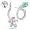 Ariana Grande X Swarovski oorbellen met oorbevestiging, gemengde slijpvormen, libelle, bloem, veelkleurig, gerhodineerd Ariana Grande X Swarovski oorbellen met oorbevestiging, gemengde slijpvormen, libelle, bloem, veelkleurig, gerhodineerd