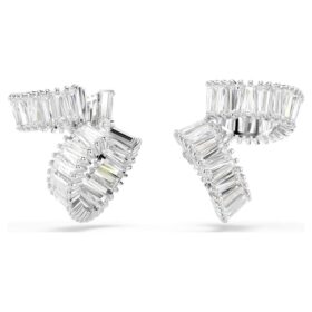 Ariana Grande X Swarovski oorcuffs met baguette-slijpsel, wit, gerhodineerd Ariana Grande X Swarovski oorcuffs met baguette-slijpsel, wit, gerhodineerd