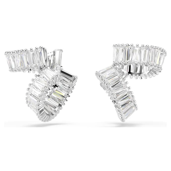 Ariana Grande X Swarovski oorcuffs met baguette-slijpsel, wit, gerhodineerd Ariana Grande X Swarovski oorcuffs met baguette-slijpsel, wit, gerhodineerd