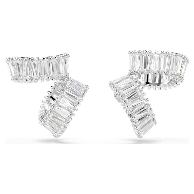 Ariana Grande X Swarovski oorcuffs met baguette-slijpsel, wit, gerhodineerd Ariana Grande X Swarovski oorcuffs met baguette-slijpsel, wit, gerhodineerd