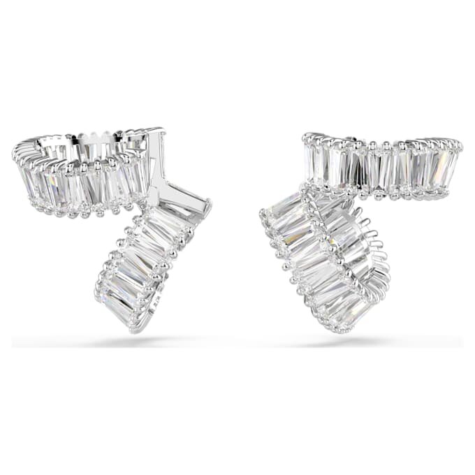 Ariana Grande X Swarovski oorcuffs met baguette-slijpsel, wit, gerhodineerd Ariana Grande X Swarovski oorcuffs met baguette-slijpsel, wit, gerhodineerd