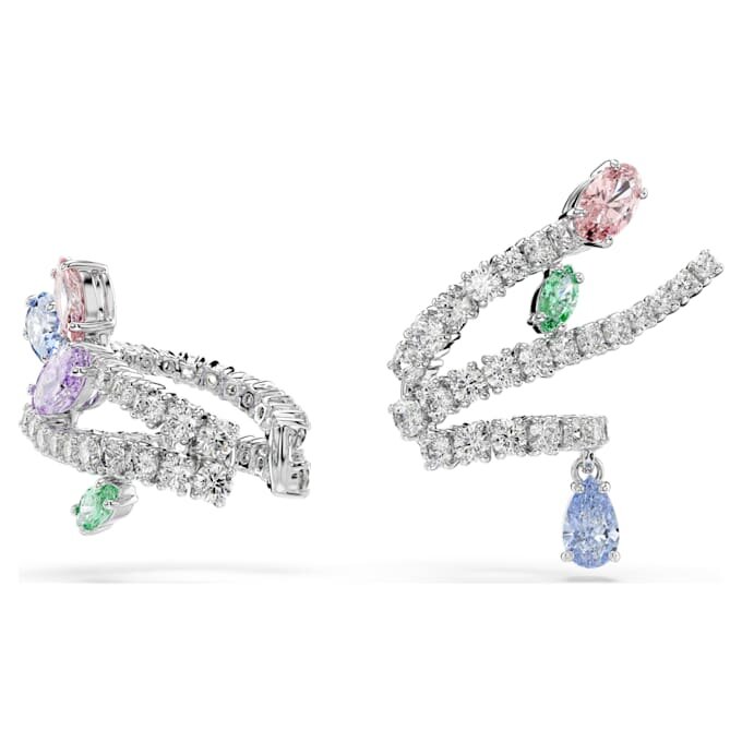 Ariana Grande X Swarovski oorcuffs met gemengde slijpvormen, veelkleurig, gerhodineerd Ariana Grande X Swarovski oorcuffs met gemengde slijpvormen, veelkleurig, gerhodineerd