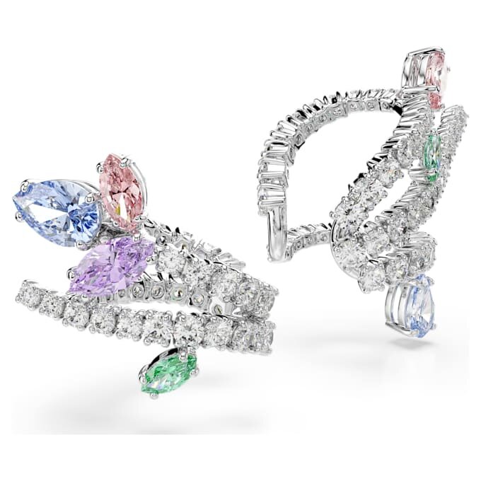 Ariana Grande X Swarovski oorcuffs met gemengde slijpvormen, veelkleurig, gerhodineerd Ariana Grande X Swarovski oorcuffs met gemengde slijpvormen, veelkleurig, gerhodineerd