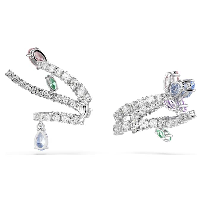 Ariana Grande X Swarovski oorcuffs met gemengde slijpvormen, veelkleurig, gerhodineerd Ariana Grande X Swarovski oorcuffs met gemengde slijpvormen, veelkleurig, gerhodineerd