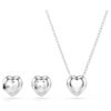 Ariana Grande X Swarovski-set met gemengde slijpvormen, hart, wit, gerhodineerd Ariana Grande X Swarovski-set met gemengde slijpvormen, hart, wit, gerhodineerd