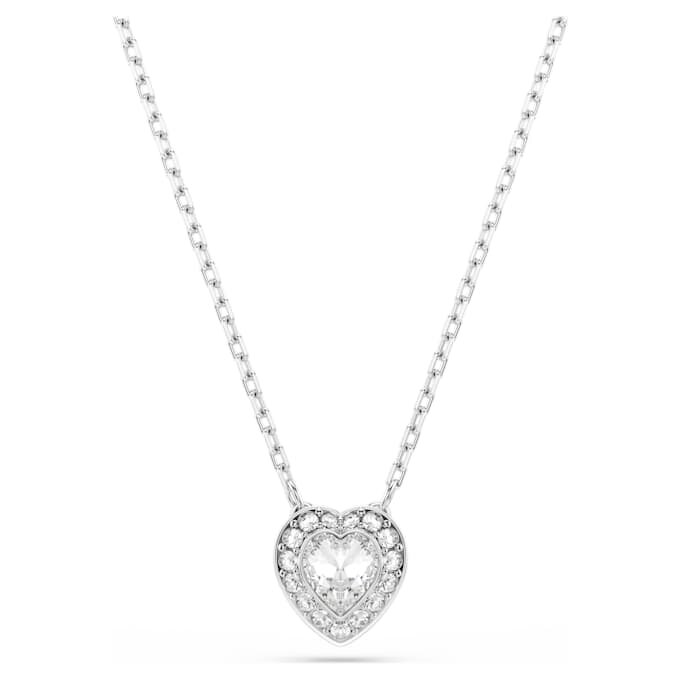 Ariana Grande X Swarovski-set met gemengde slijpvormen, hart, wit, gerhodineerd Ariana Grande X Swarovski-set met gemengde slijpvormen, hart, wit, gerhodineerd