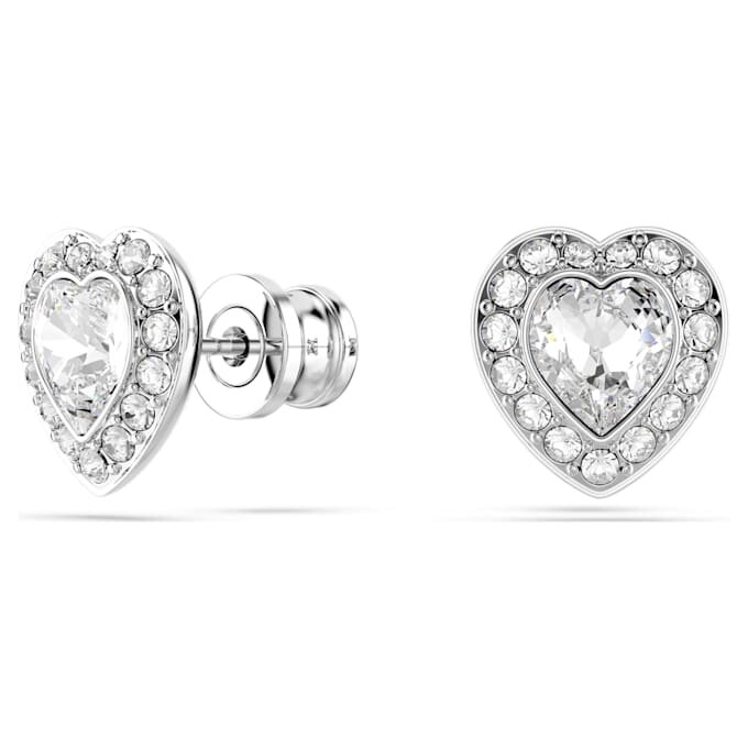 Ariana Grande X Swarovski-set met gemengde slijpvormen, hart, wit, gerhodineerd Ariana Grande X Swarovski-set met gemengde slijpvormen, hart, wit, gerhodineerd