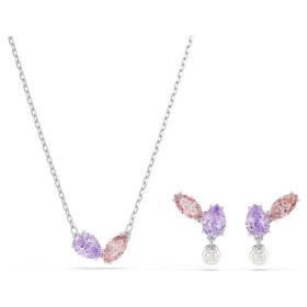 Ariana Grande X Swarovski-set met gemengde slijpvormen, veelkleurig, gerhodineerd Ariana Grande X Swarovski-set met gemengde slijpvormen, veelkleurig, gerhodineerd
