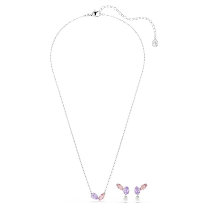 Ariana Grande X Swarovski-set met gemengde slijpvormen, veelkleurig, gerhodineerd Ariana Grande X Swarovski-set met gemengde slijpvormen, veelkleurig, gerhodineerd