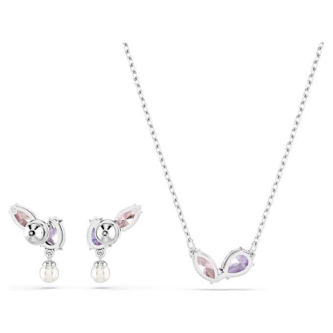 Ariana Grande X Swarovski-set met gemengde slijpvormen, veelkleurig, gerhodineerd Ariana Grande X Swarovski-set met gemengde slijpvormen, veelkleurig, gerhodineerd