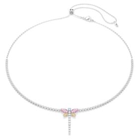 Ariana Grande X Swarovski Y-ketting met gemengde slijpvormen, libelle, veelkleurig, gerhodineerd Ariana Grande X Swarovski Y-ketting met gemengde slijpvormen, libelle, veelkleurig, gerhodineerd