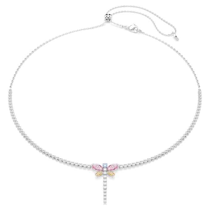 Ariana Grande X Swarovski Y-ketting met gemengde slijpvormen, libelle, veelkleurig, gerhodineerd Ariana Grande X Swarovski Y-ketting met gemengde slijpvormen, libelle, veelkleurig, gerhodineerd