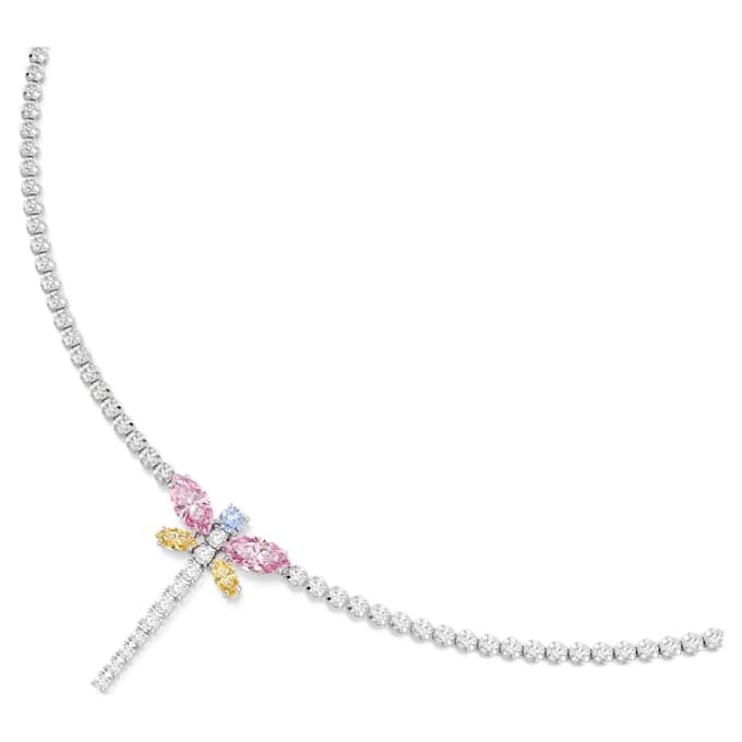 Ariana Grande X Swarovski Y-ketting met gemengde slijpvormen, libelle, veelkleurig, gerhodineerd Ariana Grande X Swarovski Y-ketting met gemengde slijpvormen, libelle, veelkleurig, gerhodineerd
