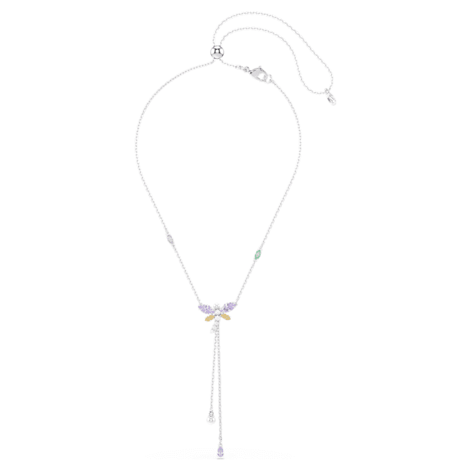 Ariana Grande X Swarovski Y-ketting met gemengde slijpvormen, libelle, veelkleurig, gerhodineerd Ariana Grande X Swarovski Y-ketting met gemengde slijpvormen, libelle, veelkleurig, gerhodineerd
