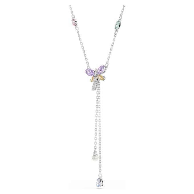 Ariana Grande X Swarovski Y-ketting met gemengde slijpvormen, libelle, veelkleurig, gerhodineerd Ariana Grande X Swarovski Y-ketting met gemengde slijpvormen, libelle, veelkleurig, gerhodineerd