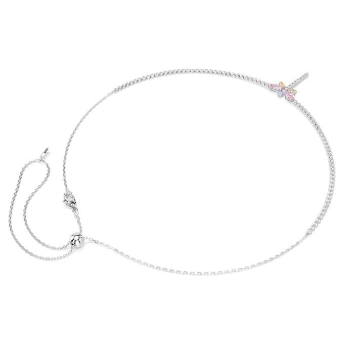 Ariana Grande X Swarovski Y-ketting met gemengde slijpvormen, libelle, veelkleurig, gerhodineerd Ariana Grande X Swarovski Y-ketting met gemengde slijpvormen, libelle, veelkleurig, gerhodineerd