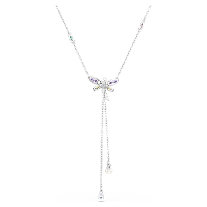 Ariana Grande X Swarovski Y-ketting met gemengde slijpvormen, libelle, veelkleurig, gerhodineerd Ariana Grande X Swarovski Y-ketting met gemengde slijpvormen, libelle, veelkleurig, gerhodineerd