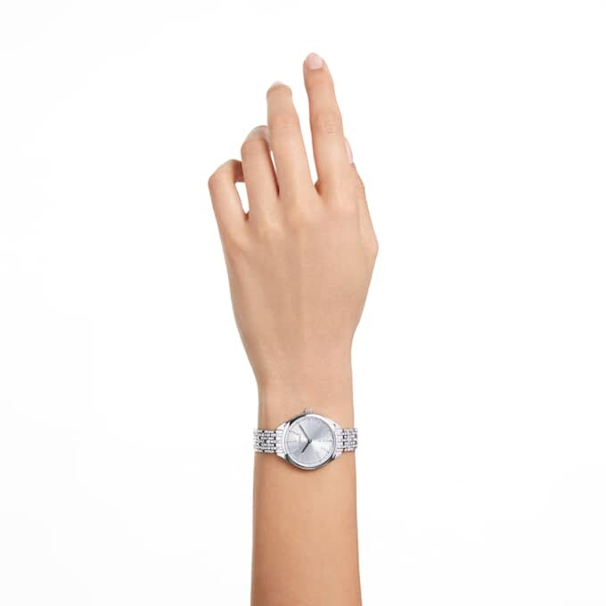 Attract Watch Swiss Made, metalen armband, zilverkleurig, roestvrij staal Attract Watch Swiss Made, metalen armband, zilverkleurig, roestvrij staal