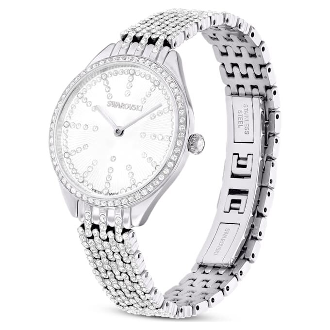 Attract Watch Swiss Made, metalen armband, zilverkleurig, roestvrij staal Attract Watch Swiss Made, metalen armband, zilverkleurig, roestvrij staal