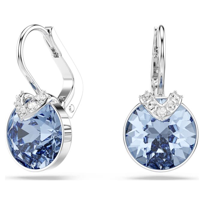 Bella V druppeloorbellen, ronde slijpvorm, blauw, gerhodineerd Bella V druppeloorbellen, ronde slijpvorm, blauw, gerhodineerd