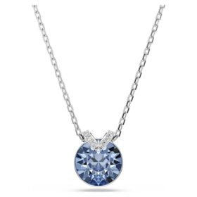 Bella V-hanger, ronde slijpvorm, blauw, gerhodineerd