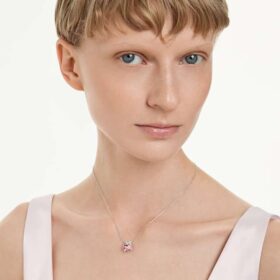 Bella V-hanger, ronde slijpvorm, roze, gerhodineerd