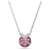 Bella V-hanger, ronde slijpvorm, roze, gerhodineerd Bella V-hanger, ronde slijpvorm, roze, gerhodineerd